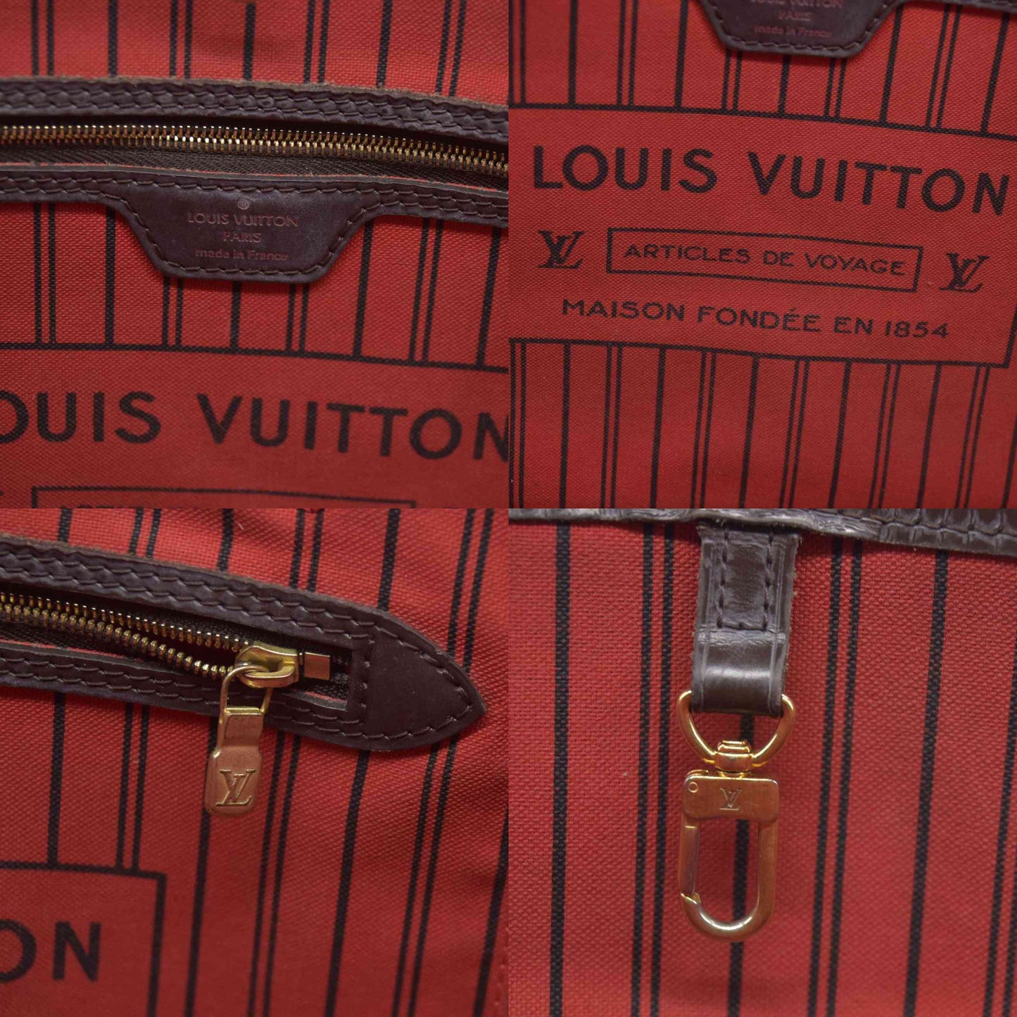 $2170 Louis Vuitton Damier Ebene Neverfull AR2260