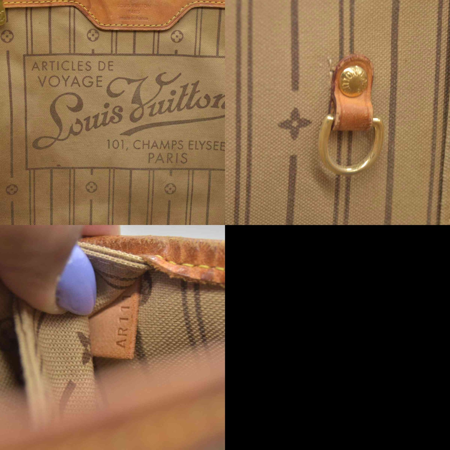 $2170 2011 Louis Vuitton  Monogram Neverfull MM AR1111