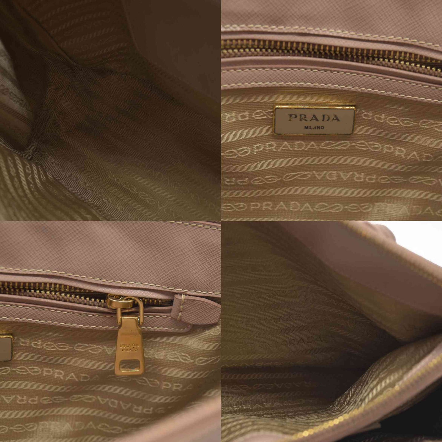 AUCTION $4300 Prada  Saffiano Small Galleria Double Zip Tote Cammeo