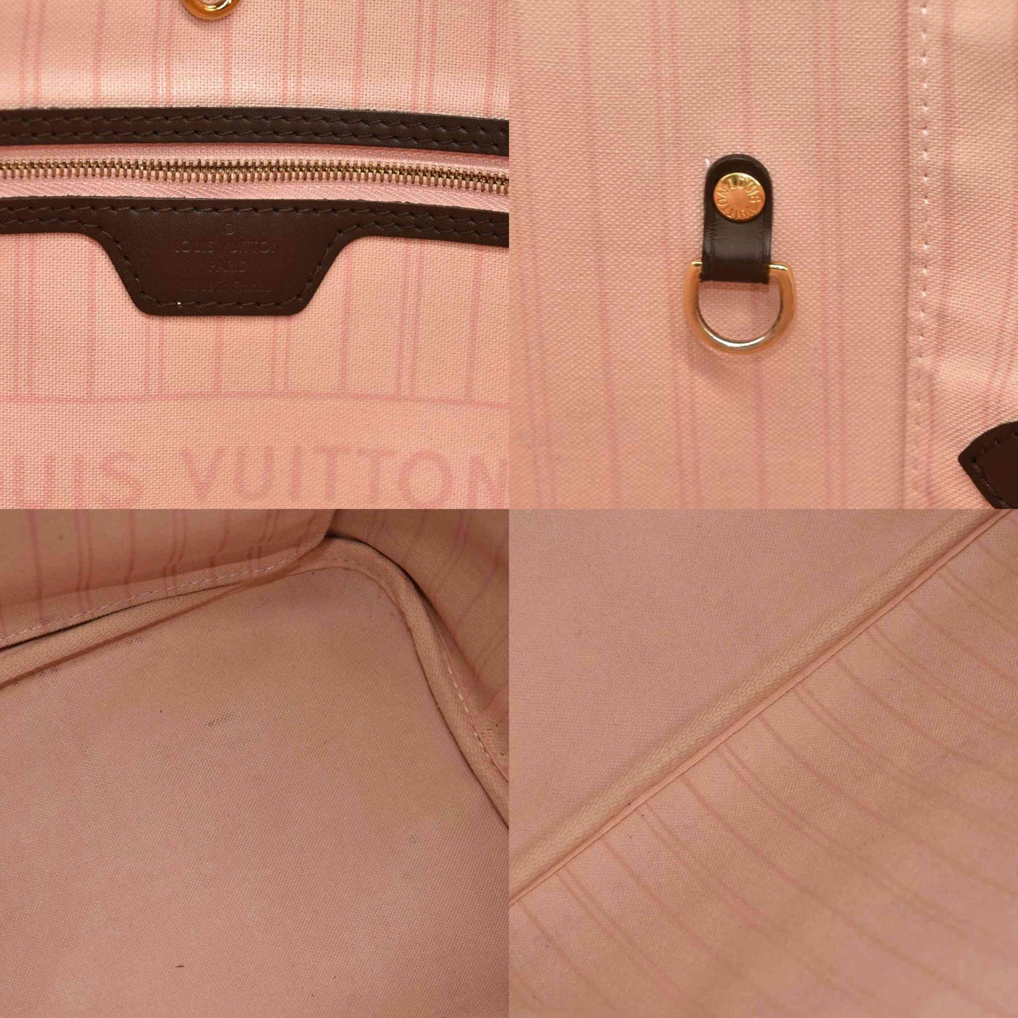 Louis Vuitton  Damier Ebene Neo Neverfull MM Rose Ballerine