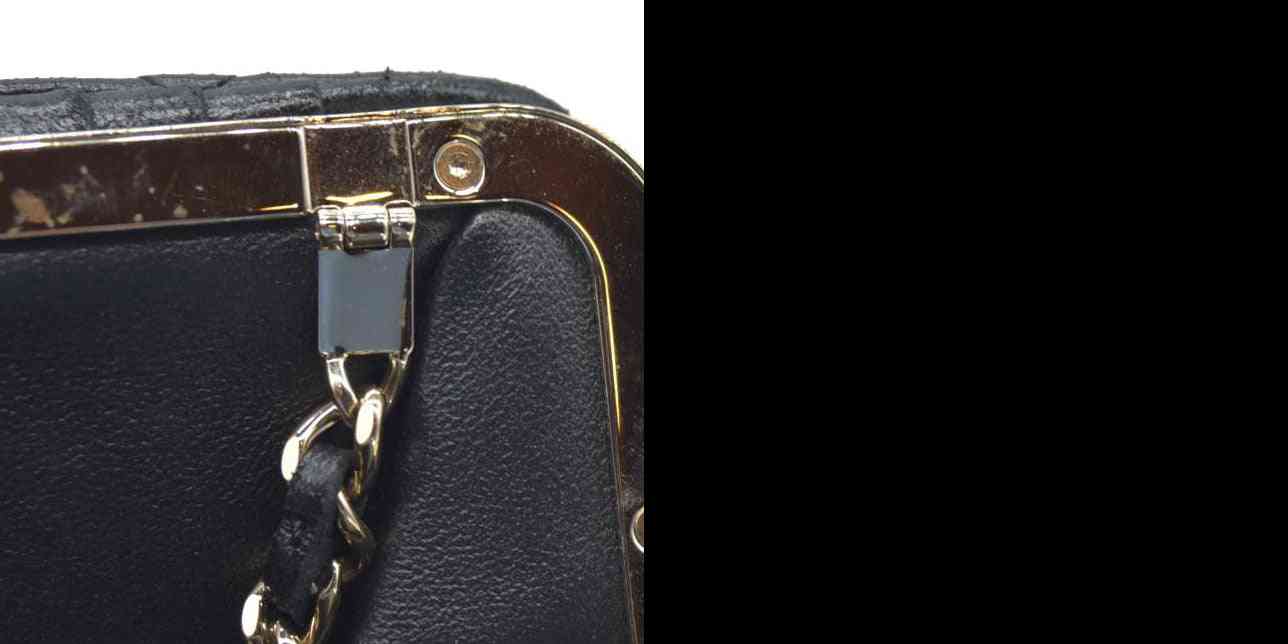 Chanel Quilted Frame Clutch With Chain