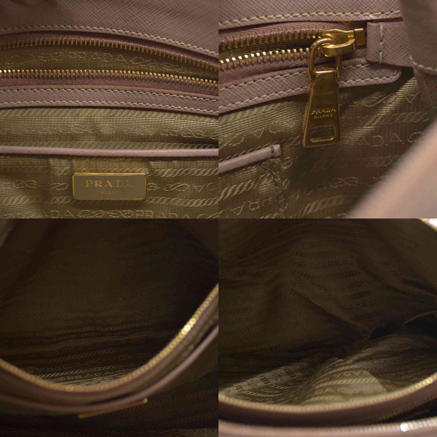 AUCTION $4500  Prada  Saffiano Medium Galleria Double Zip Tote Cammeo