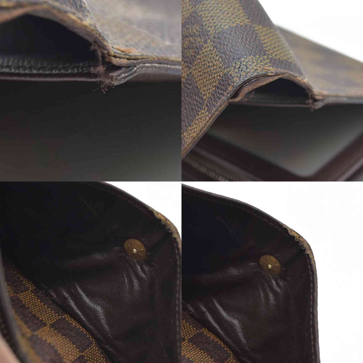 $610 LOUIS VUITTON Damier Ebene Alexandra Trifold Wallet SP3007