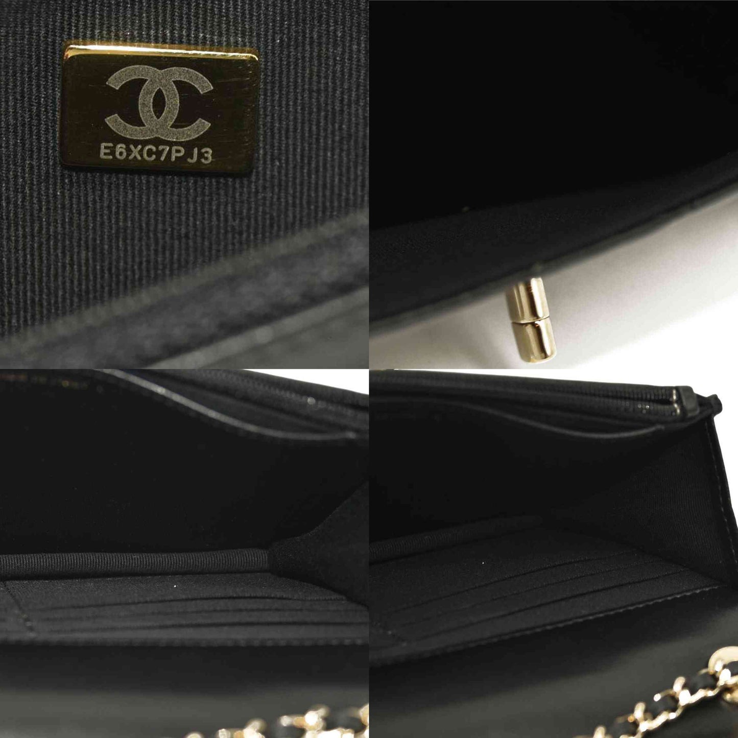 CHANEL  Lambskin Quilted Trendy CC Wallet On Chain WOC Black