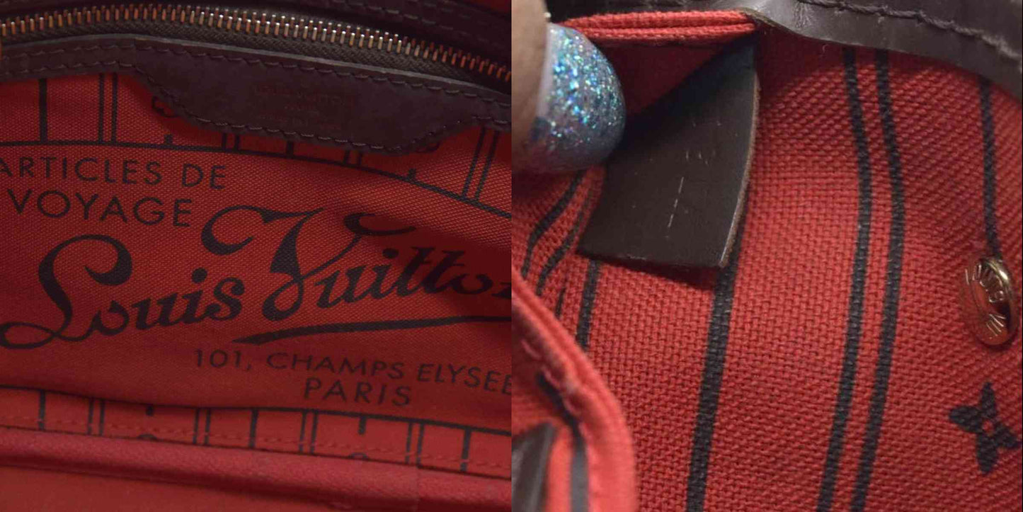 $2060 2010 Louis Vuitton Damier Ebene Neverfull PM VI3160