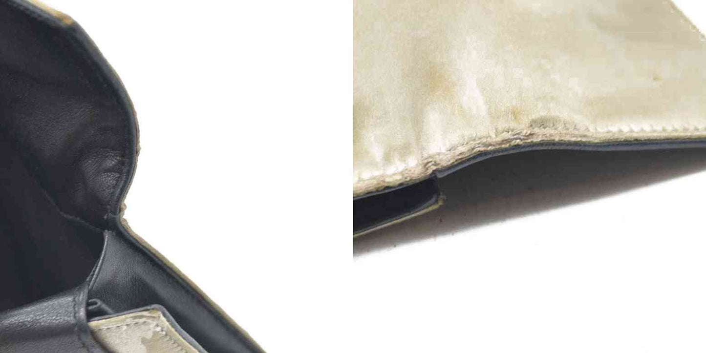 PRADA Logo Plate Nylon Trifold Wallet Beige