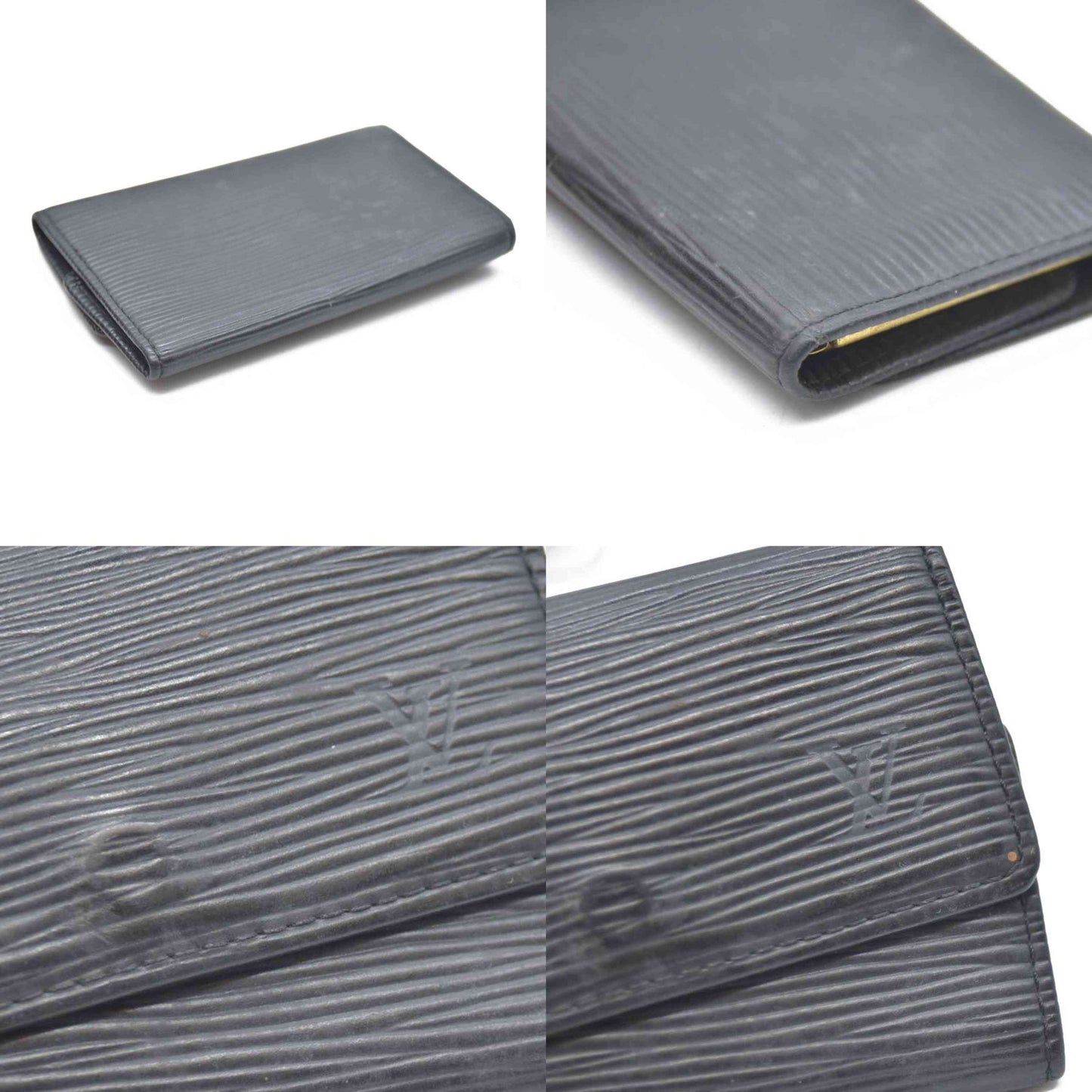 Yves Saint Laurent YSL Logo Leather 6 Ring Key Case Black