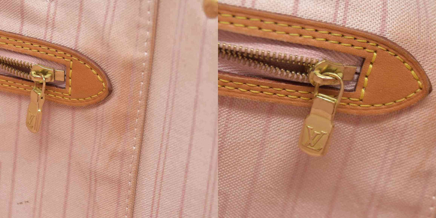 $2170 Louis Vuitton Damier Azur Neverfull MM SD4197 2017