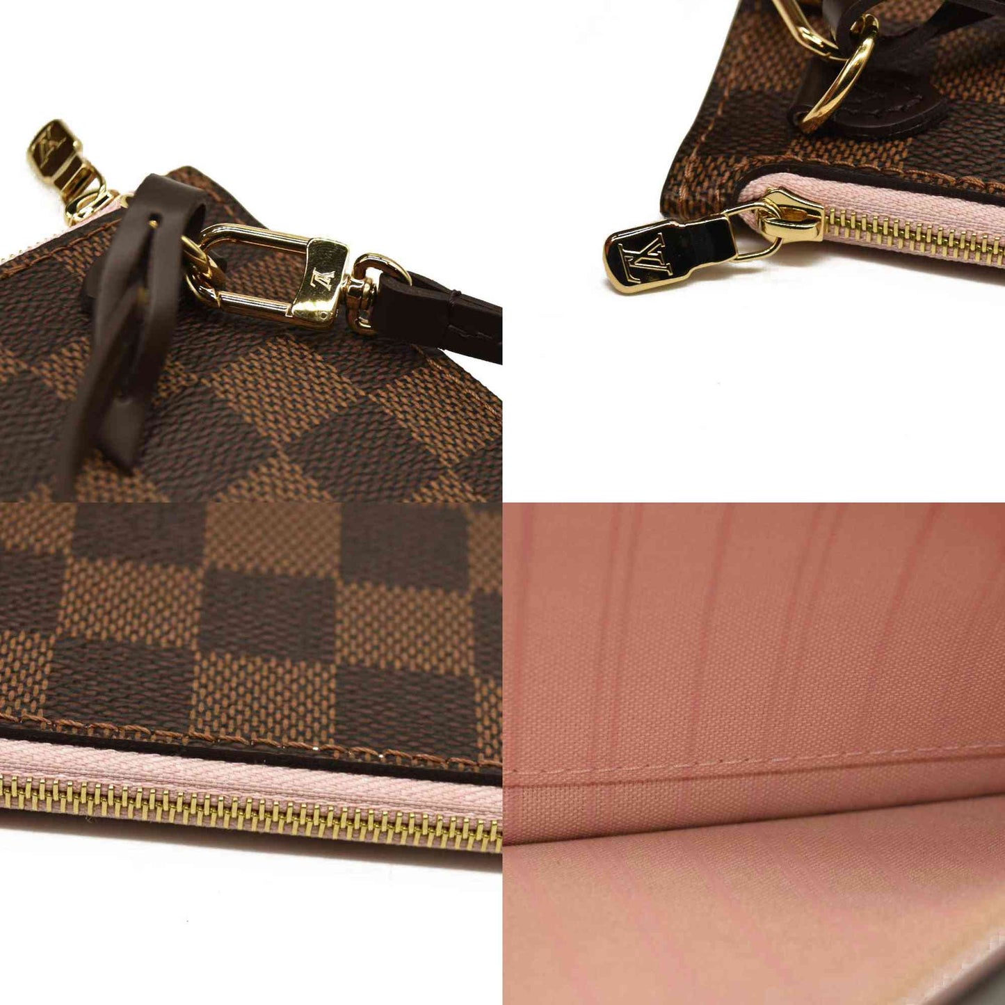 Louis Vuitton  Damier Ebene Neo Neverfull MM Rose Ballerine RFID