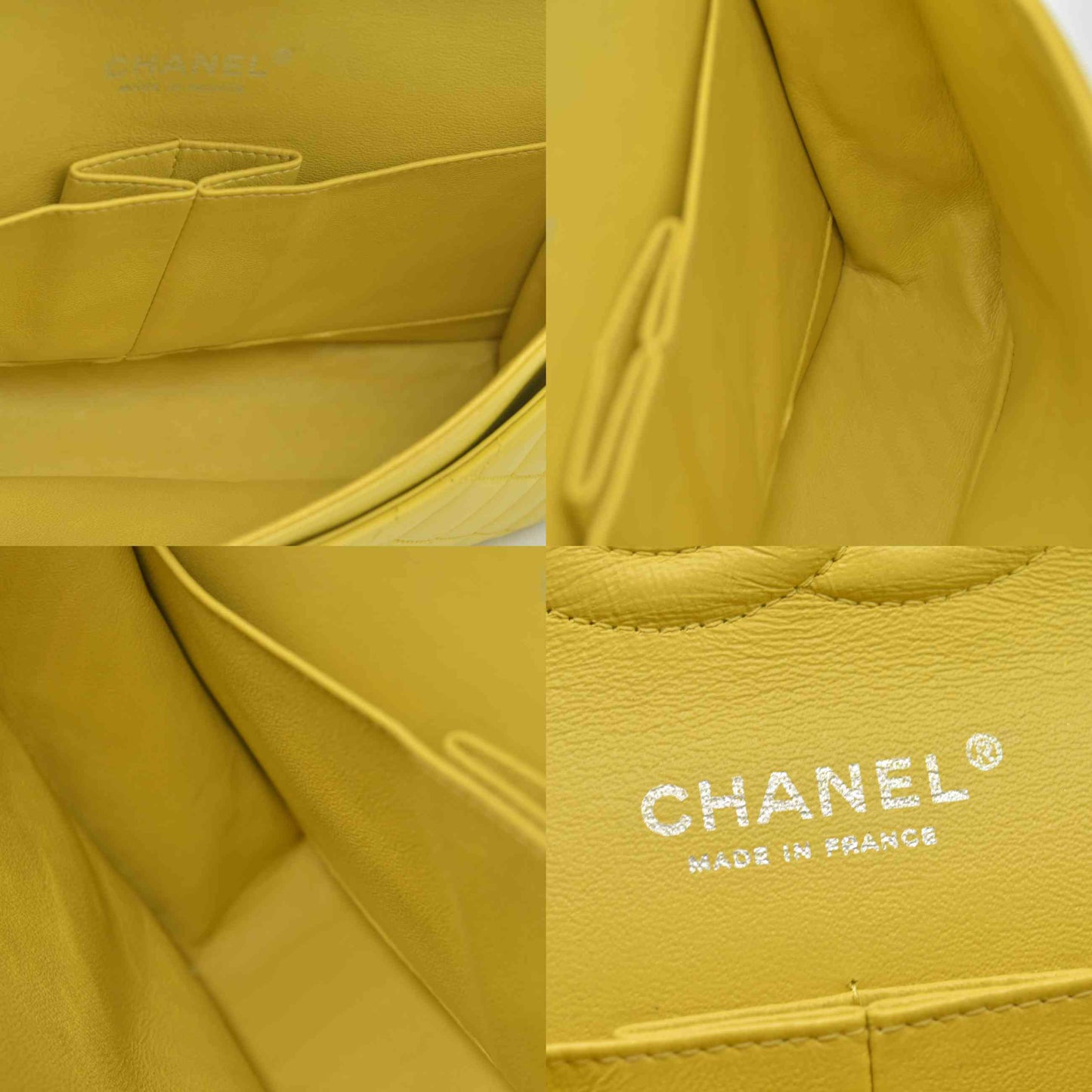 $11300 2010 Chanel Lambskin Quilted Medium Double Flap Yellow CONSIGNMENT