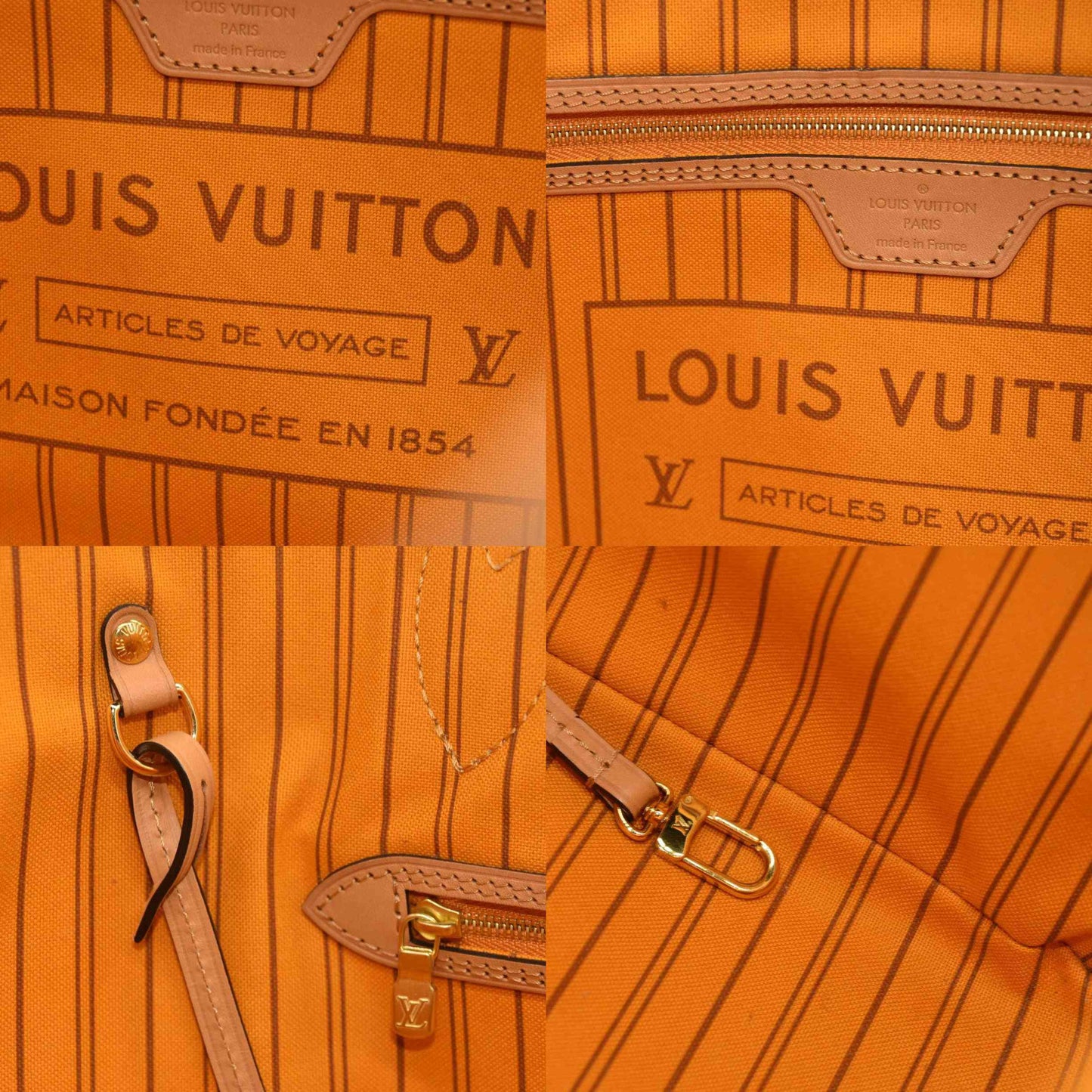 Louis Vuitton  Damier Azur Braided Neverfull MM Orange