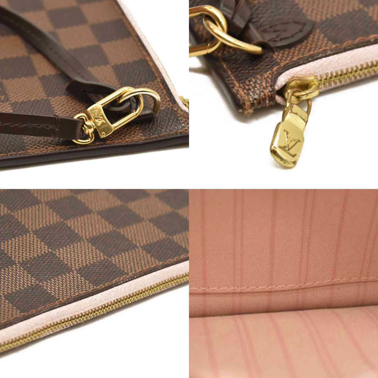 Louis Vuitton  Damier Ebene Neo Neverfull MM Rose Ballerine