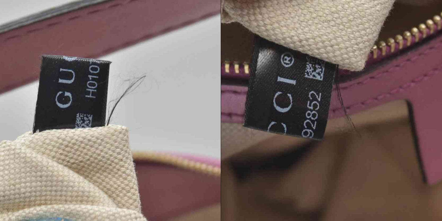 $1050 Gucci Beige Pink GG Canvas Heart-Bit Hobo Bag