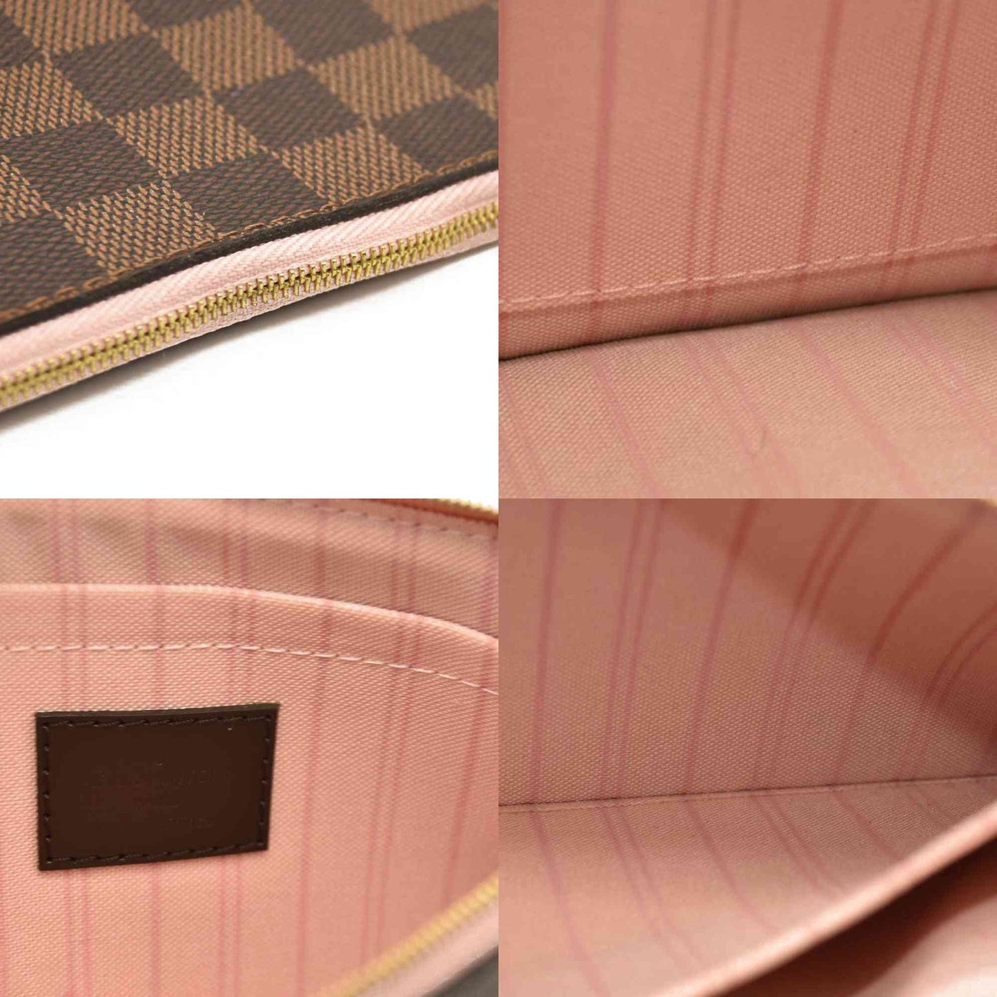 Louis Vuitton  Damier Ebene Neo Neverfull MM Rose Ballerine AR41