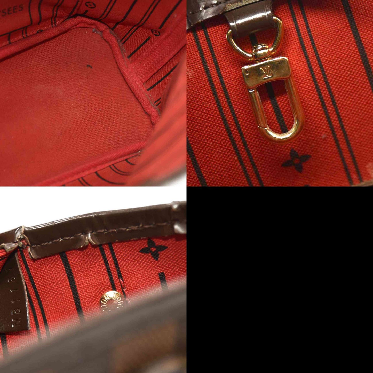 USED LOUIS VUITTON Damier Ebene Neverfull PM MB1161