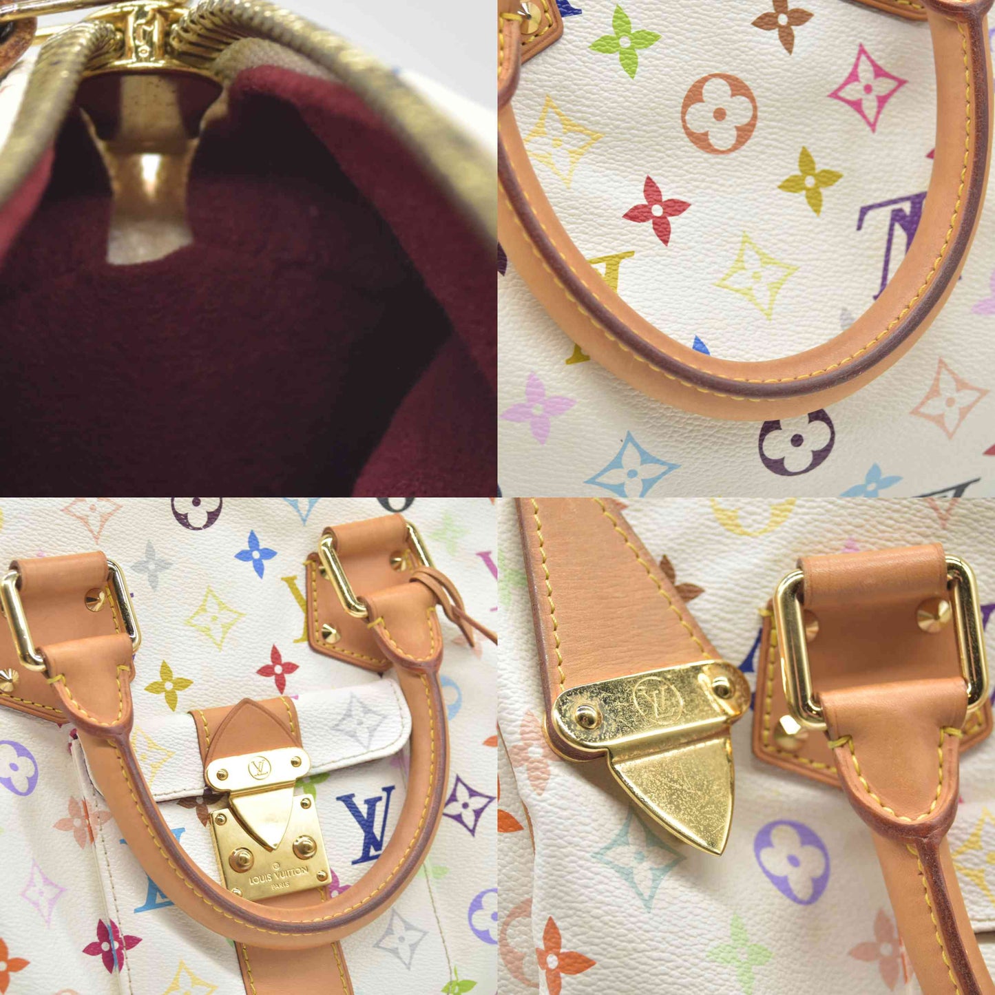 AUCTION $3150 Louis Vuitton  Monogram Muakami Speedy 30 White