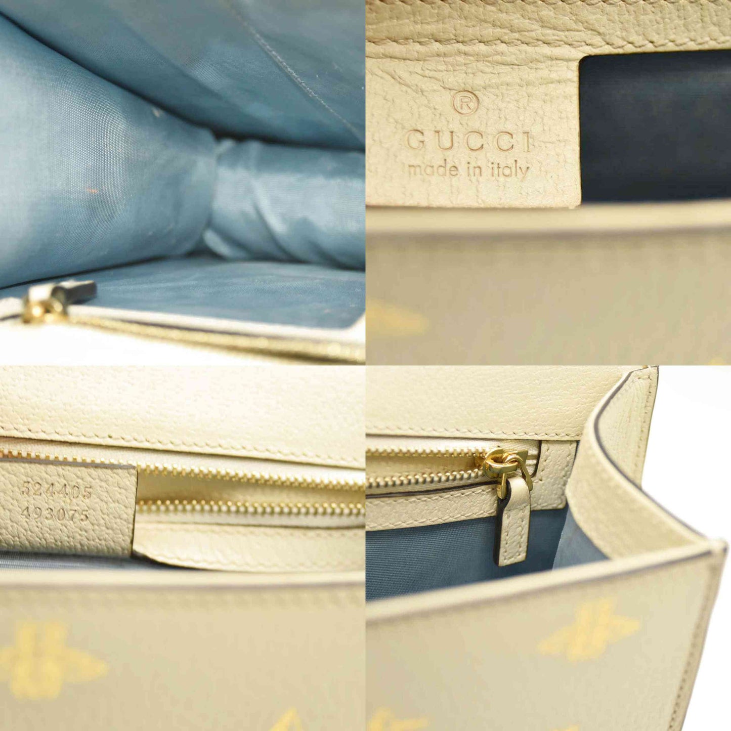 Gucci  Calfskin Small Sylvie Shoulder Bag Off White