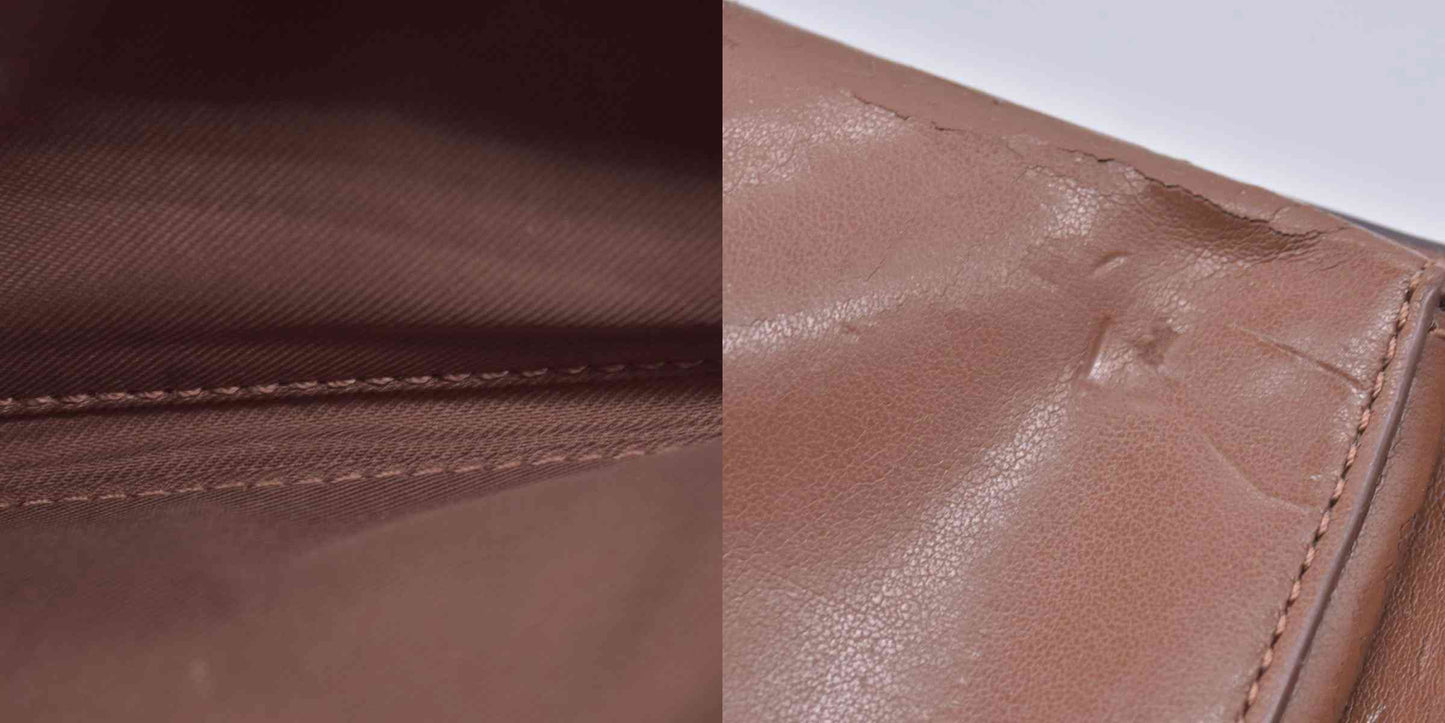 Coach Saffiano Tan Trifold Cross-grain Leather Wallet