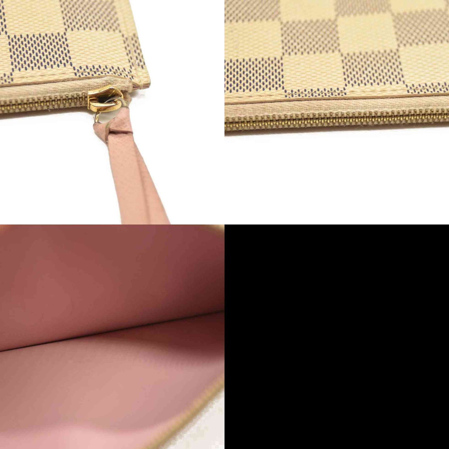 Louis Vuitton  Damier Azur Pochette Felicie Chain Wallet Rose Ballerine  MI1116