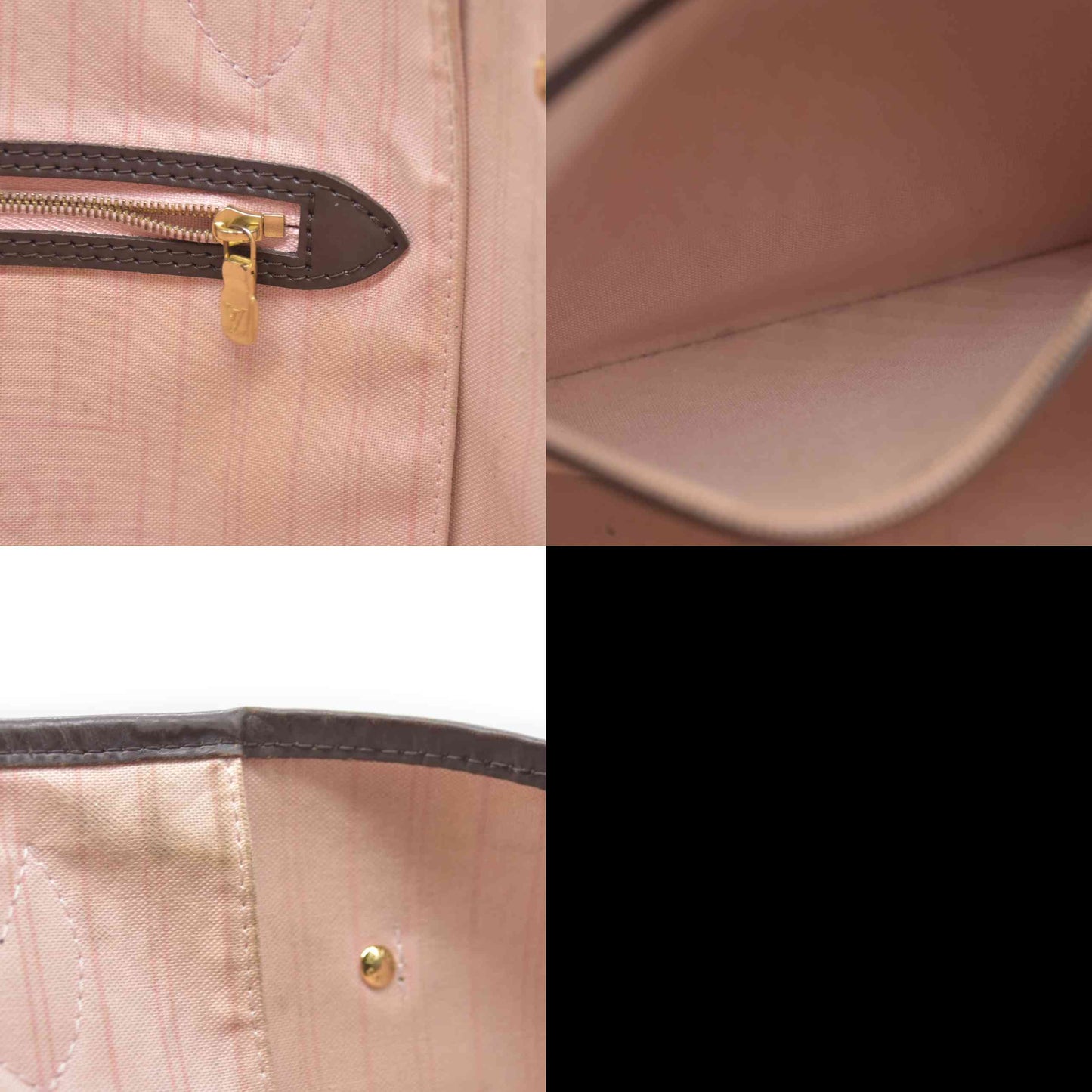 Louis Vuitton  Damier Ebene Neo Neverfull MM Rose Ballerine  AR5016 Tote Pink Interior