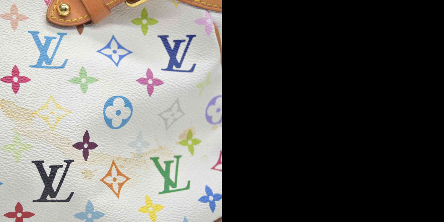 $2410 Louis Vuitton  Monogram Murakami Greta White