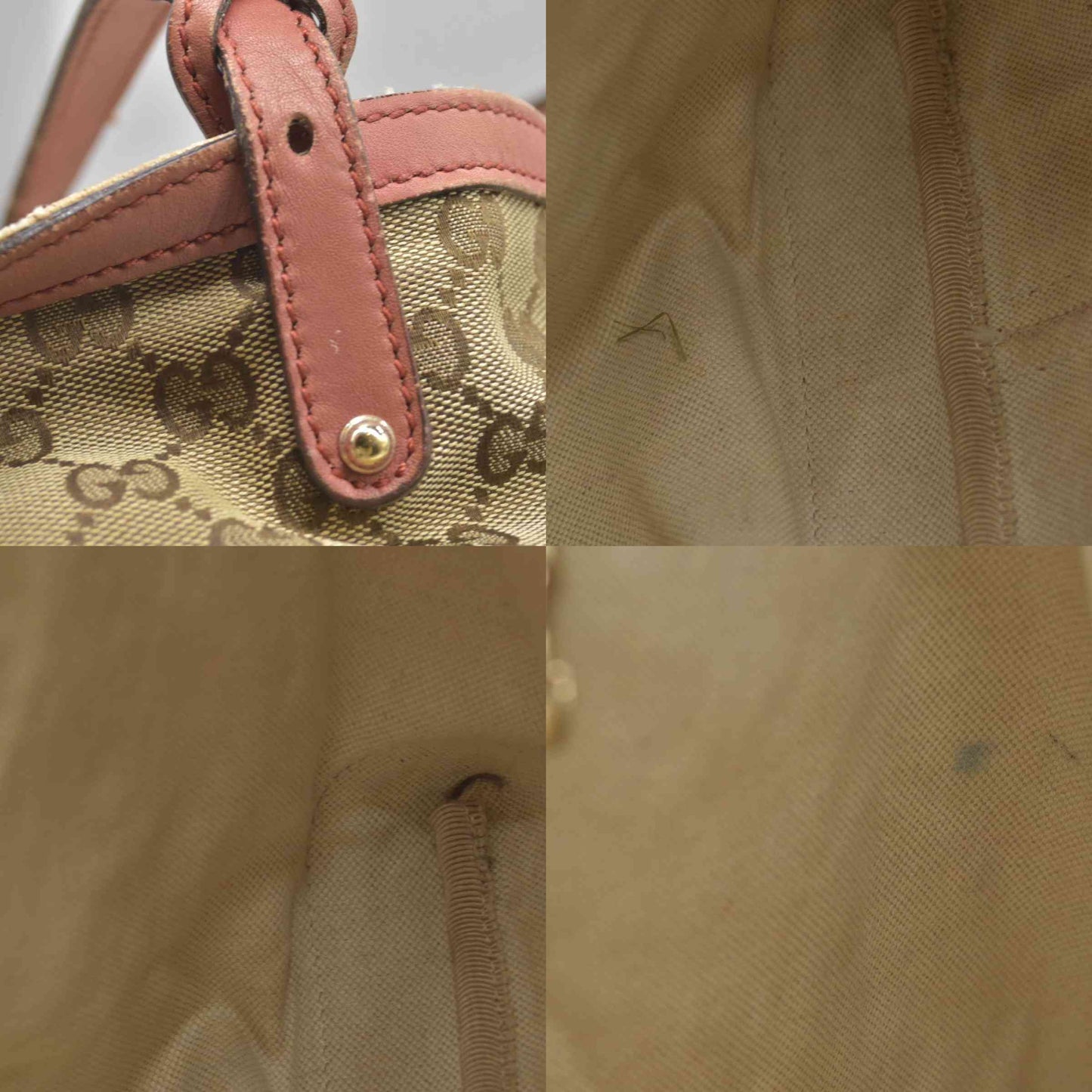 $1040 Gucci Monogram Medium Craft Tote Red