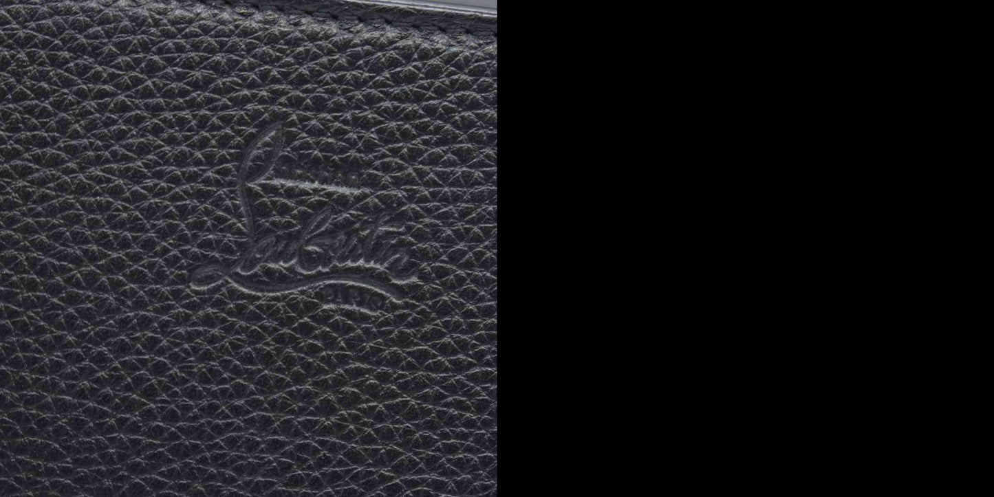 $1450 Christian Louboutin Grained Calfskin Spikes Loubinthesky Paloma Wallet On Chain Black Multimetal