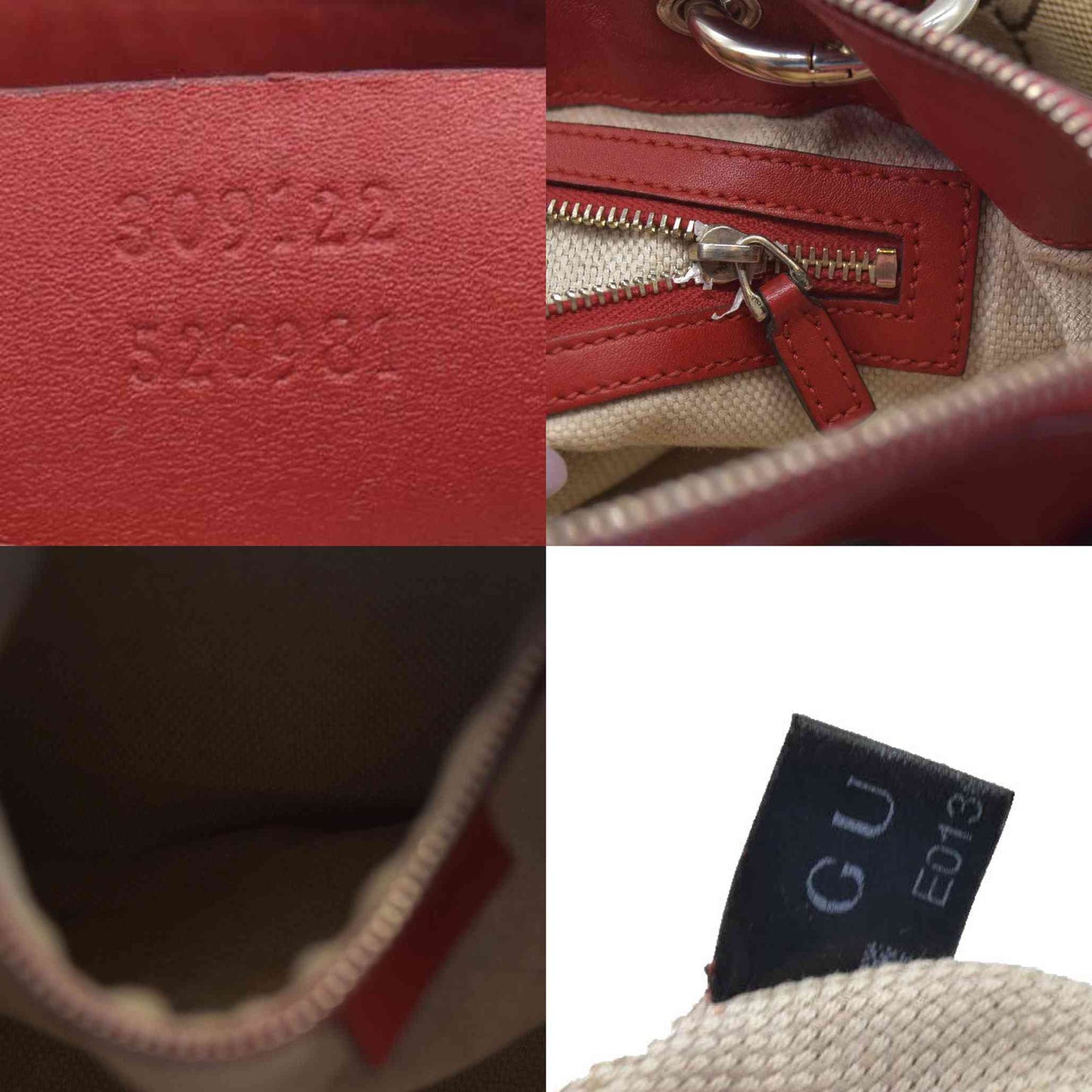 $1980 Gucci Monogram Signature GG Valentine Tote Red