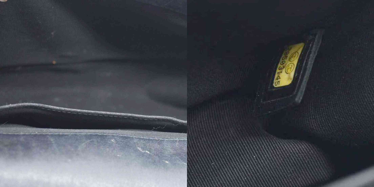 Chanel  Patent Calfskin Quilted Medium Plexiglass Boy Flap Black