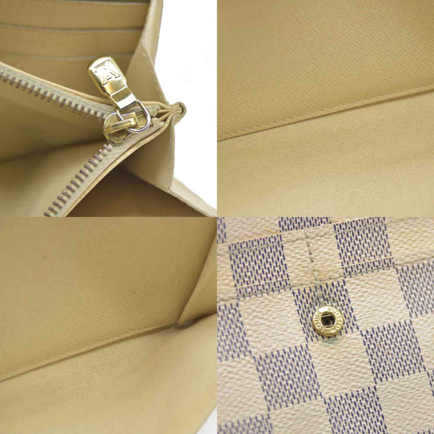 AUCTION $720 Louis Vuitton 2008 Damier Azur Pattern Sarah Wallet