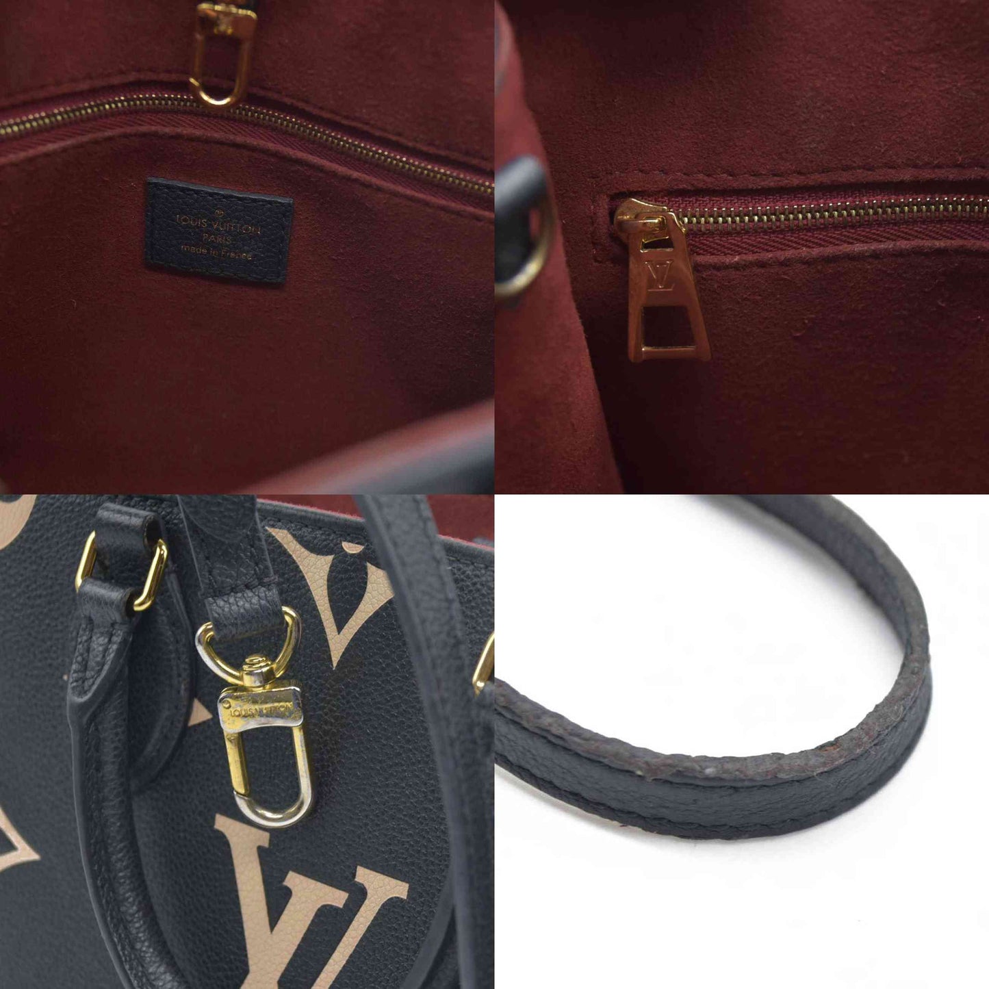 AUCTION $3550 Louis Vuitton Bicolor Monogram Empreinte Leather Onthego PM RFID