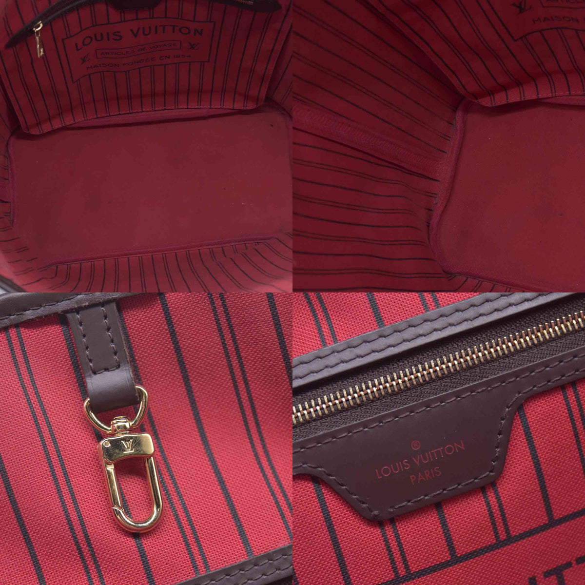 $2240 2020 Louis Vuitton Damier Ebene Neverfull MM with Pouch TX5220 10020401