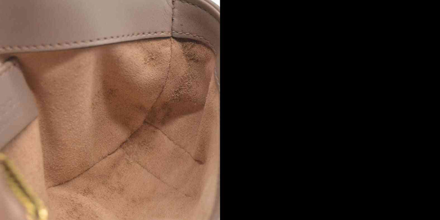 $1450 Gucci Double G Marmont Super Mini Beige Leather Crossbody Bag