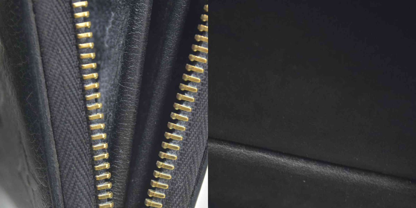 $1070 Prada Black Saffiano Leather Travel Zip Around Wallet CONSIGNMENT