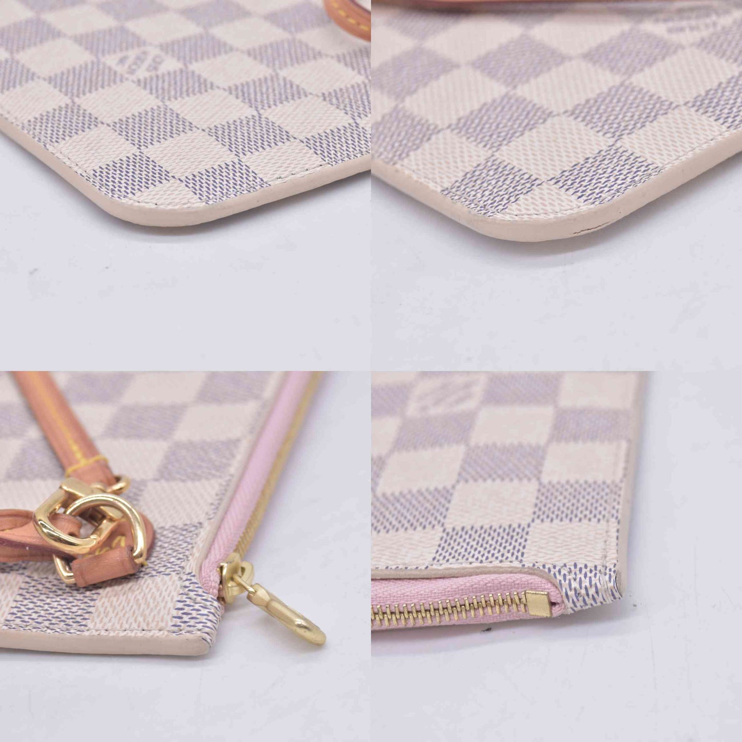 $2240 2019 Louis Vuitton Damier Azur Neo Neverfull GM Rose Ballerine