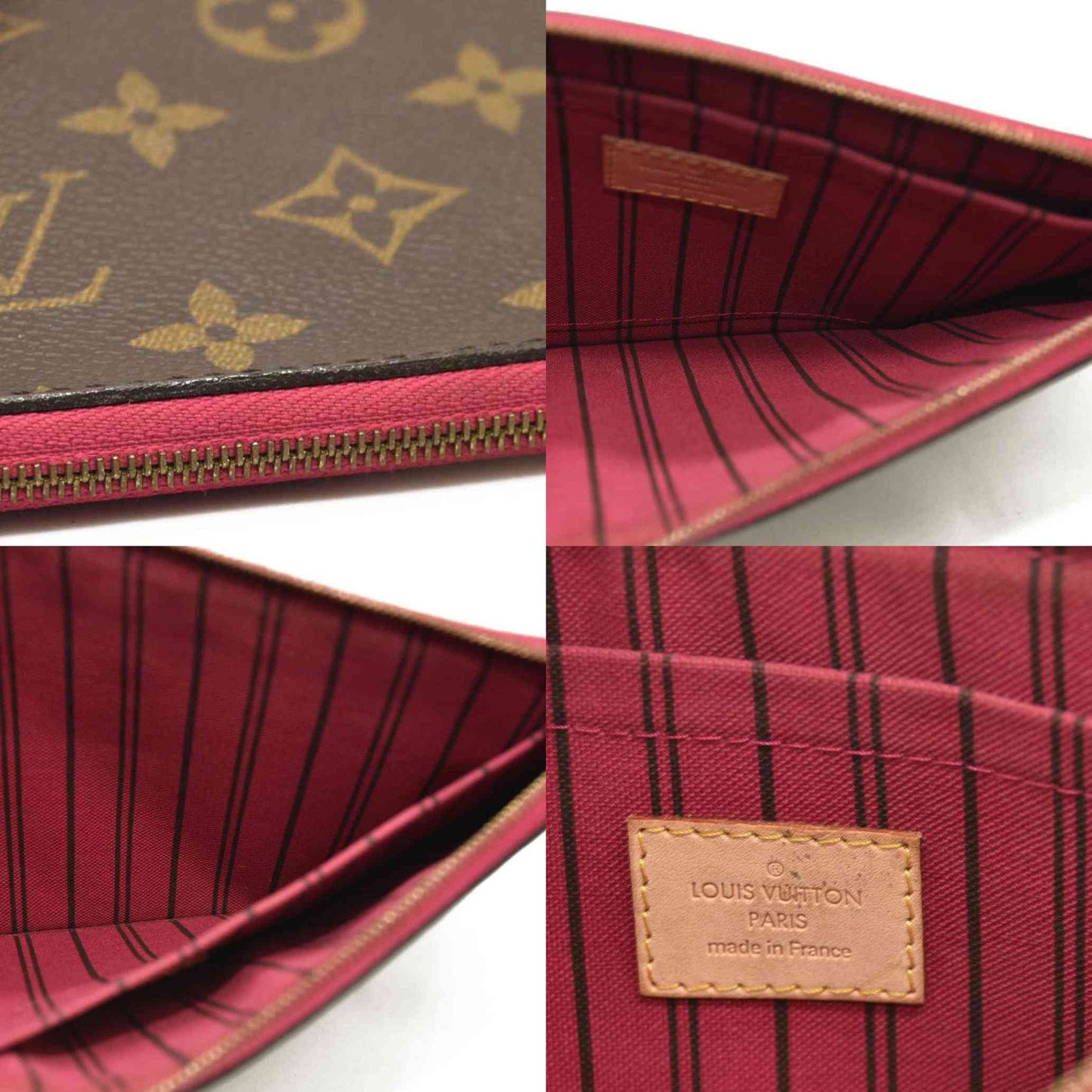 LOUIS VUITTON Monogram Neverfull MM Fuchsia SR4114