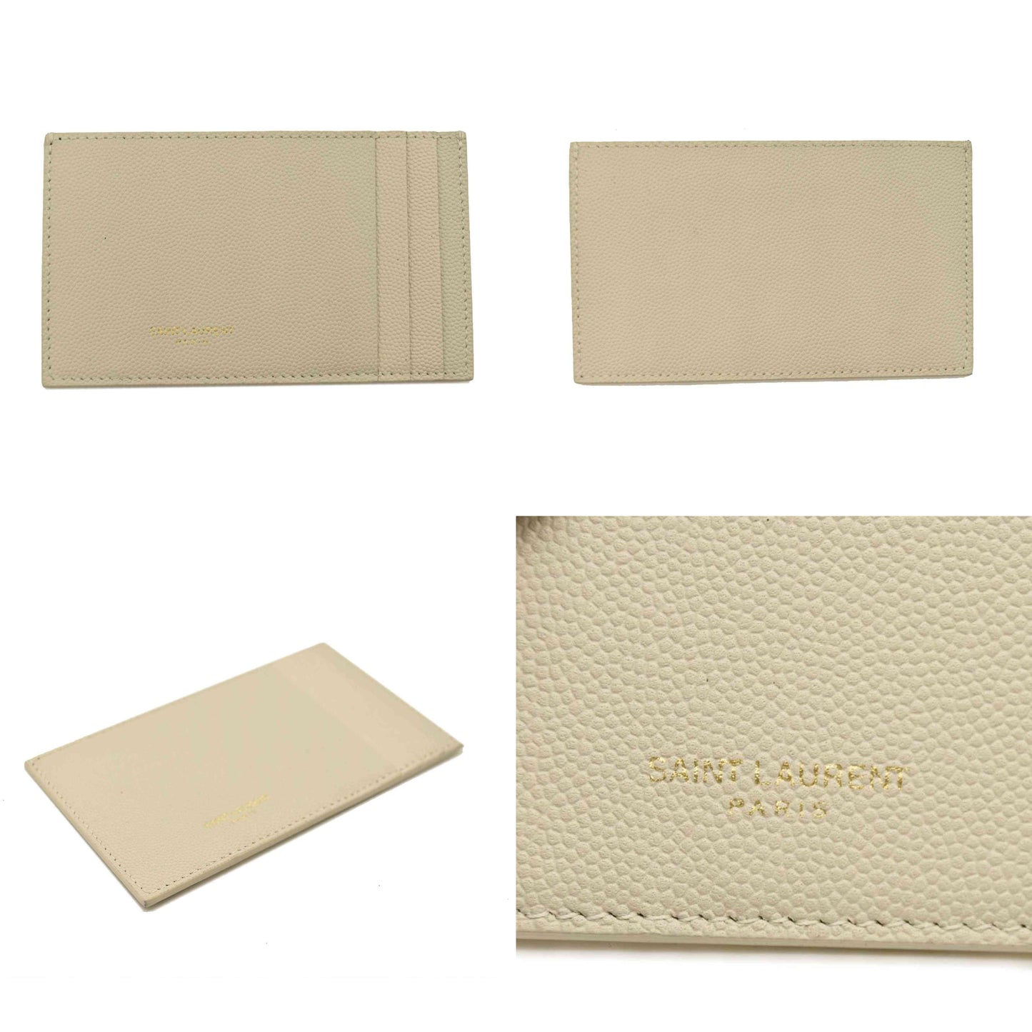 SAINT LAURENT Grain De Poudre Monogram Uptown Chain Wallet Crema Soft