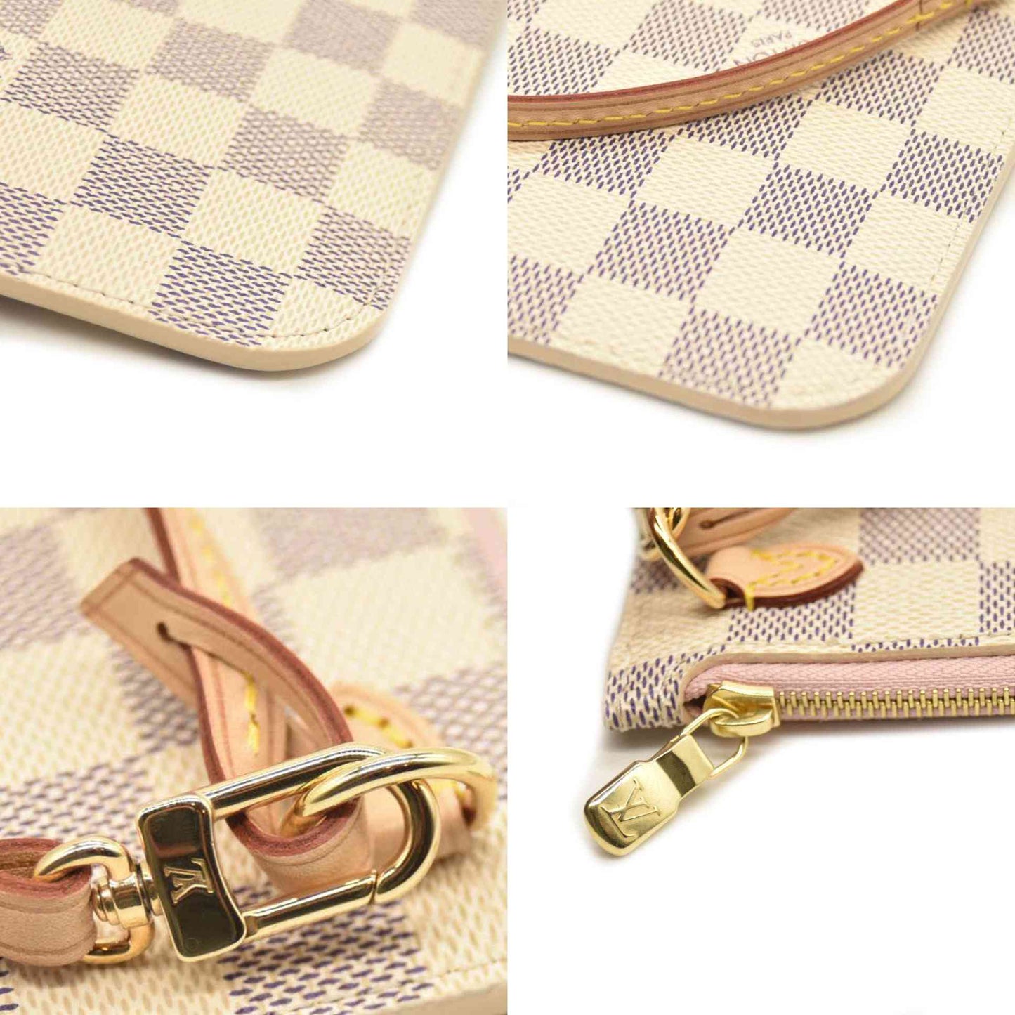 LOUIS VUITTON Damier Azur Neverfull MM Rose Ballerine