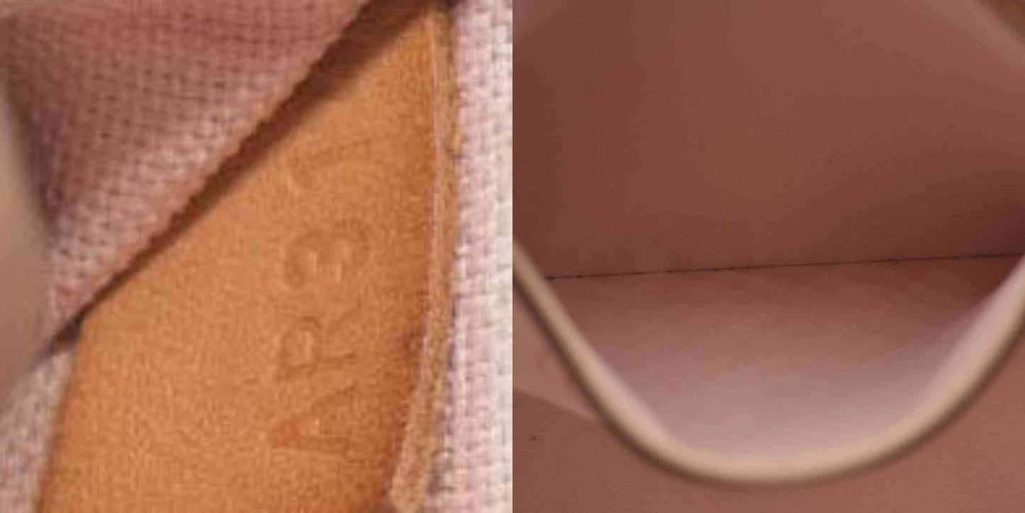 $2170 Louis Vuitton Damier Azur Neverfull MM Rose Ballerine