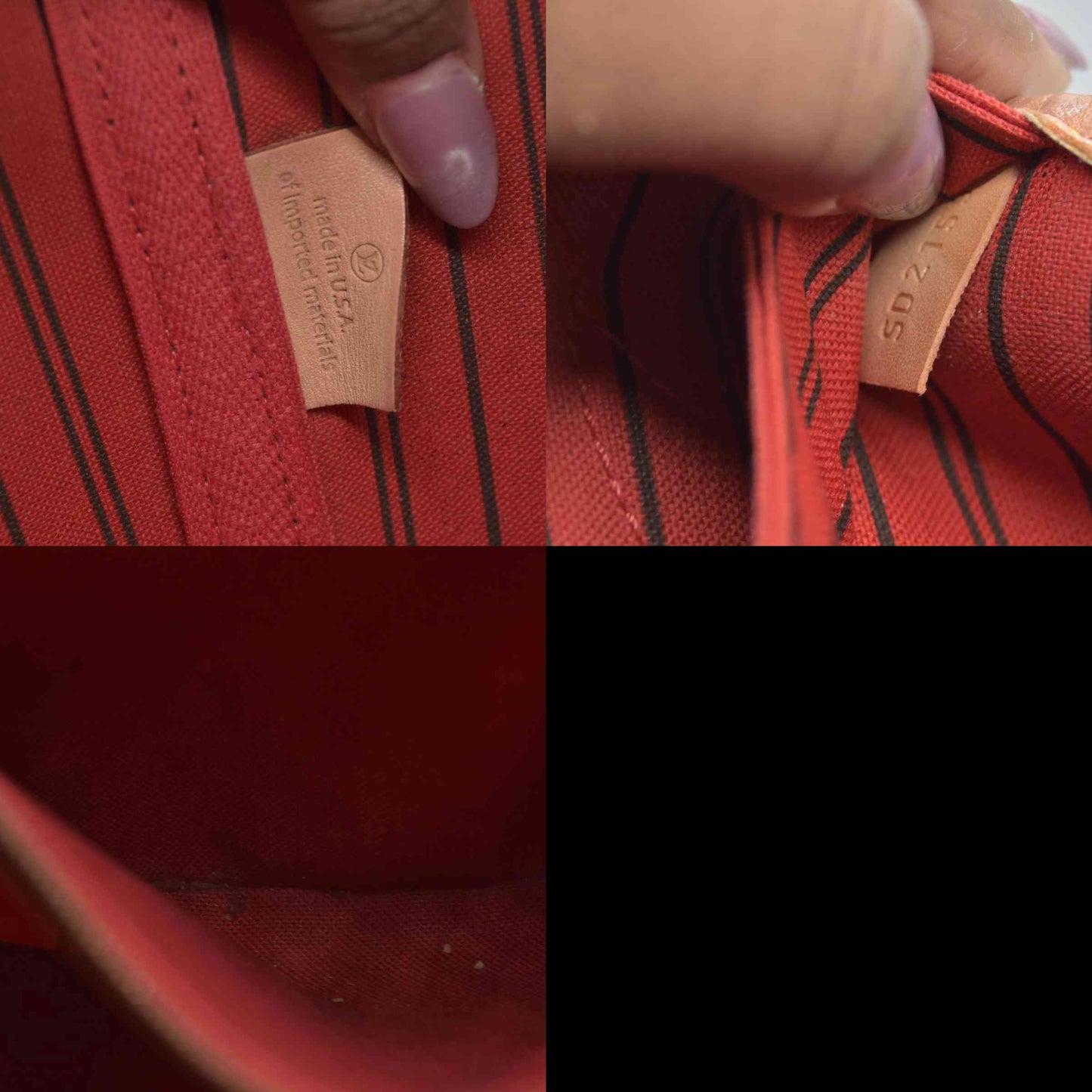 $2170 Louis Vuitton Neverfull MM Monogram Mid Size Cherry Red Tote