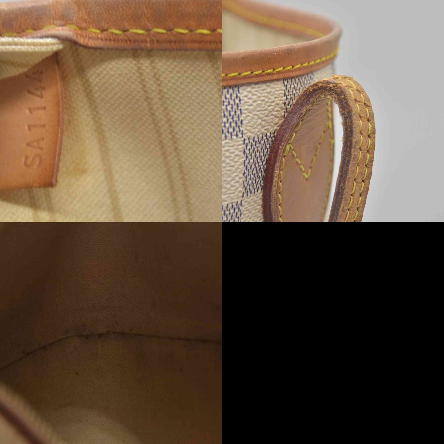 $2170 Louis Vuitton Damier Azur Neverfull MM SA1144