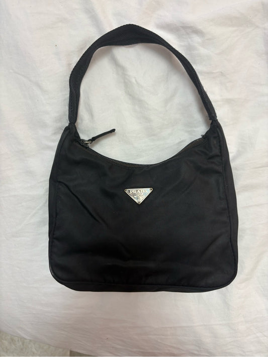 Vintage Prada Black Nylon Shoulder Bag CONSIGNMENT