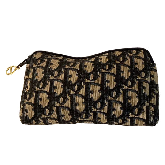 Christian Dior Monogram Pencil Pouch Blue Beige CONSIGNMENT