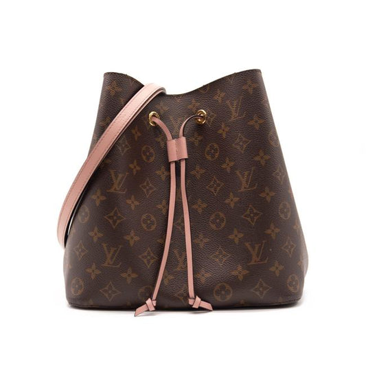 USED Louis Vuitton Neonoe Mm Rose Poudre Brown Monogram Canvas Shoulder Bag