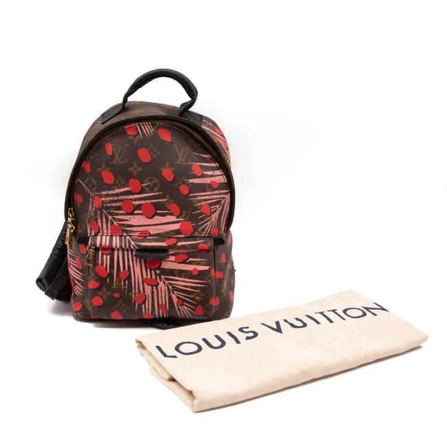 USED Louis Vuitton Palm Springs PM Jungle Dots Sugar Pink Poppy Brown Monogram Canvas Backpack