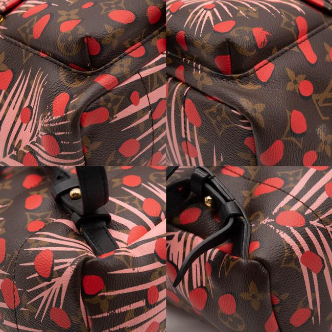 USED Louis Vuitton Palm Springs PM Jungle Dots Sugar Pink Poppy Brown Monogram Canvas Backpack