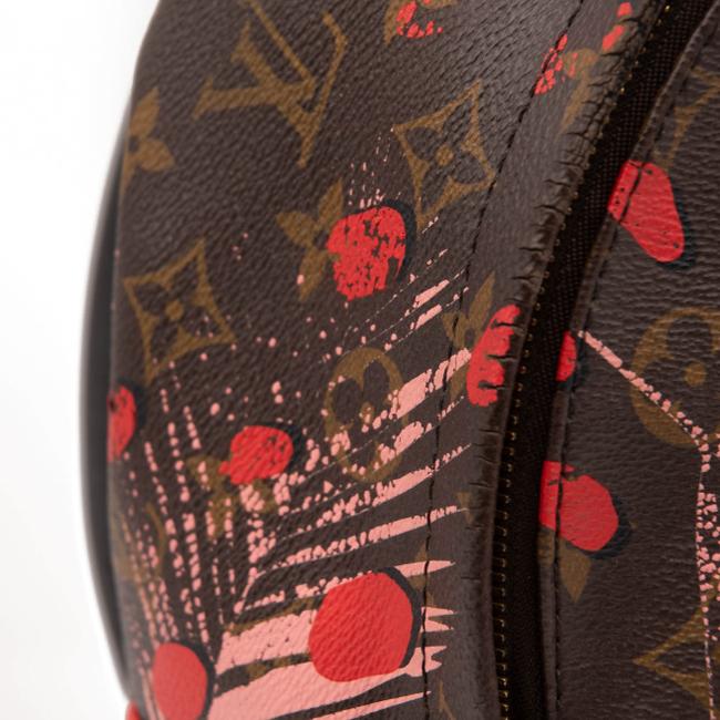 USED Louis Vuitton Palm Springs PM Jungle Dots Sugar Pink Poppy Brown Monogram Canvas Backpack