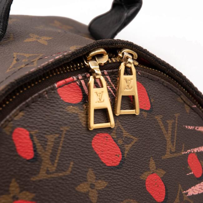 USED Louis Vuitton Palm Springs PM Jungle Dots Sugar Pink Poppy Brown Monogram Canvas Backpack