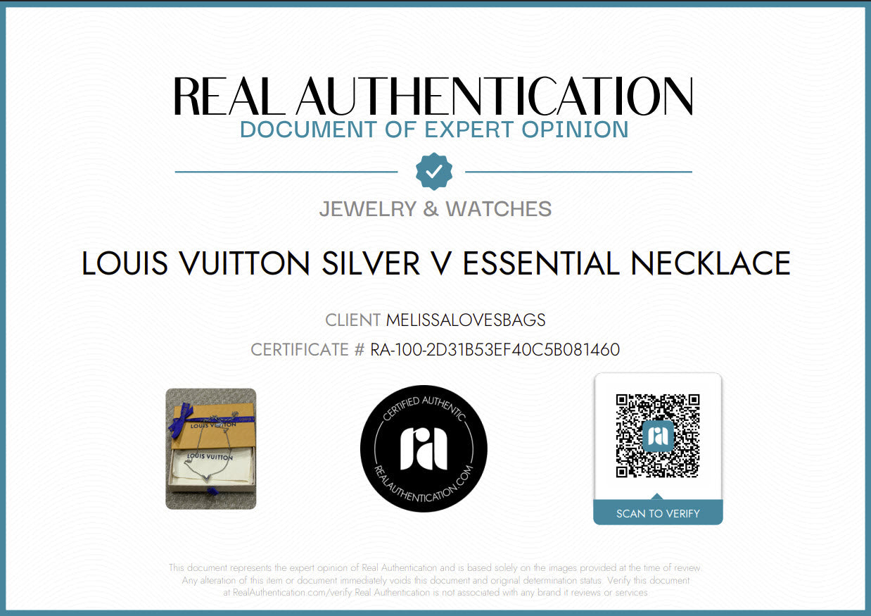$505 Louis Vuitton Essential V Supple Necklace