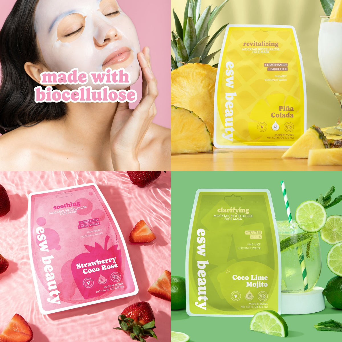 Mocktail Biocellulose Face Mask Set